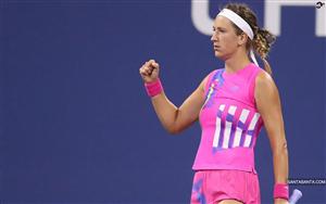 Victoria Azarenka - celebrating after winning the rally